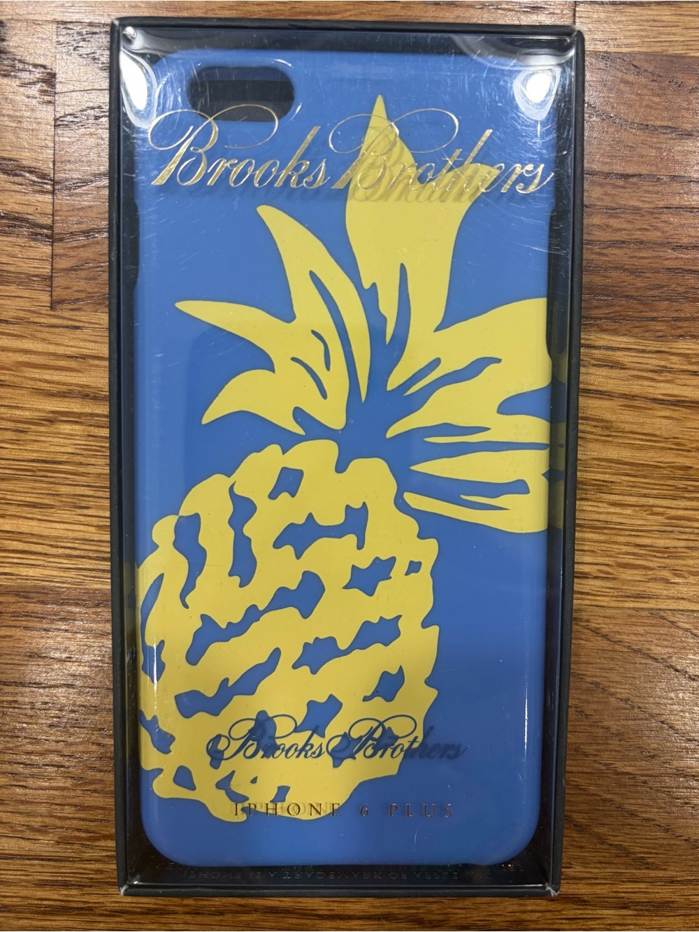 NEW iPhone 6 Plus Case Brooks Brothers Blue with Yellow Pineapple
